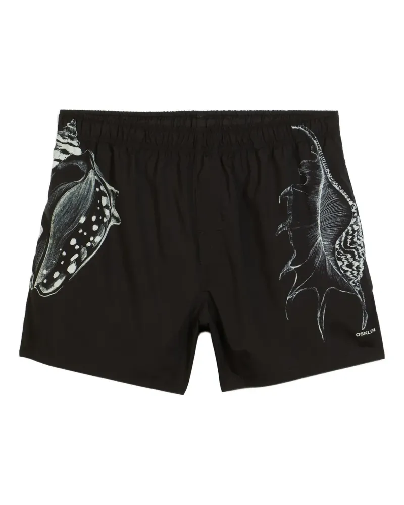 Osklen Badeshorts mit Muschel-Print - Schwarz Schwarz