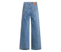 Geknöpfte Wide-Leg-Jeans - Blau