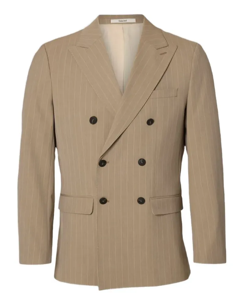 Selected pinstriped blazer - Nude Nude