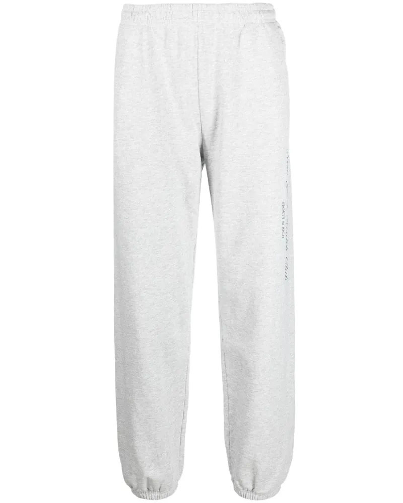 SPORTY & RICH Jogginghose mit Logo-Print - Grau Grau