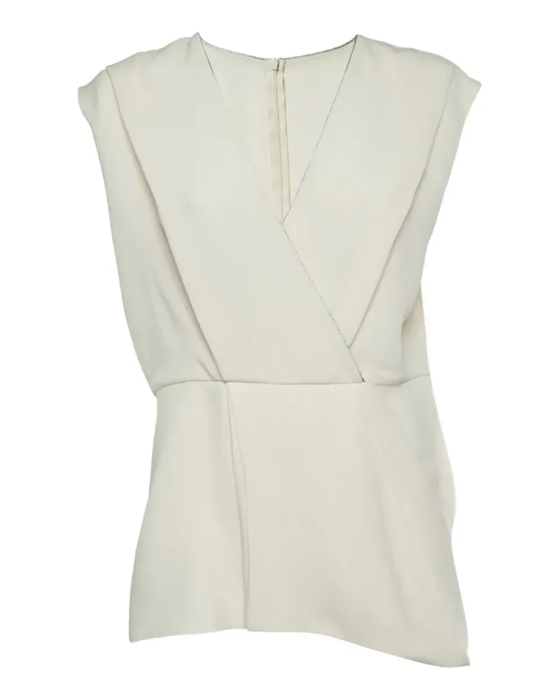 Max Mara plunge-neck crepe top - Nude Nude