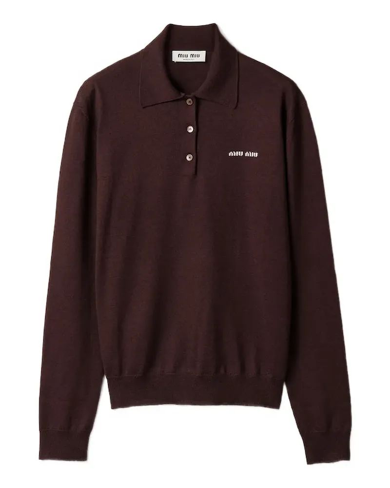 Miu Miu Langärmeliges Poloshirt - Braun Braun