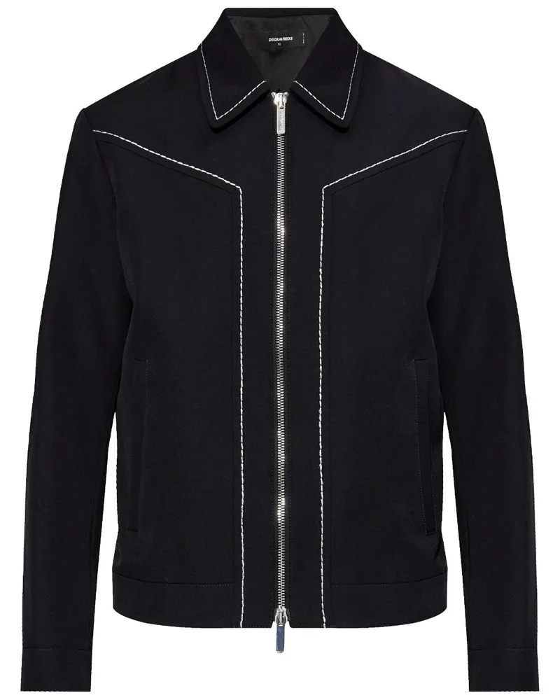 Dsquared2 Jacke mit Ziernähten - Schwarz Schwarz