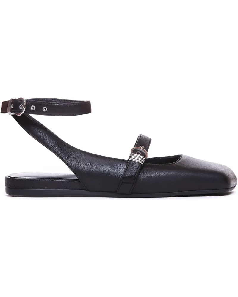 Vic Matié Ballerinas aus Leder - Schwarz Schwarz