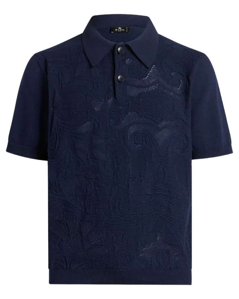 Etro Gestricktes Poloshirt - Blau Blau