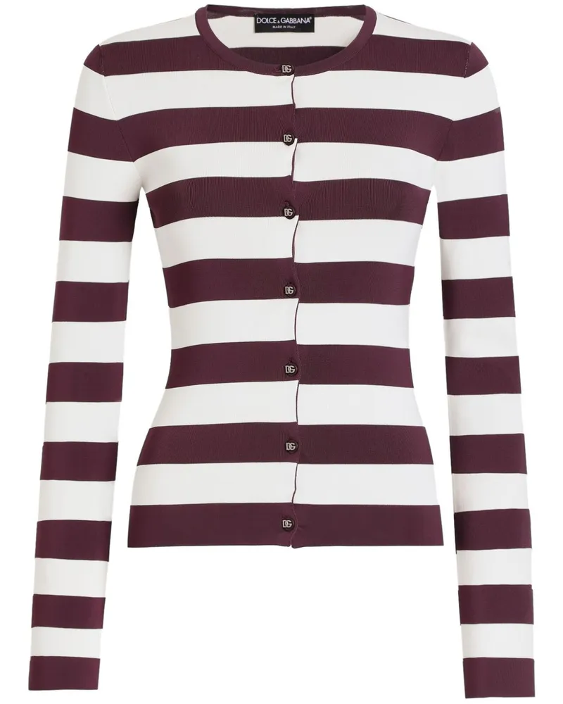Dolce & Gabbana Gestreifter Cardigan - Weiß Weiß