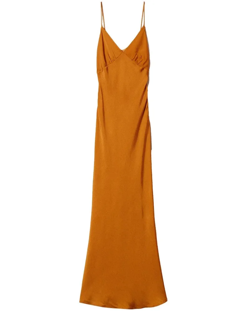Twin-Set Maxikleid aus Satin - Orange Orange