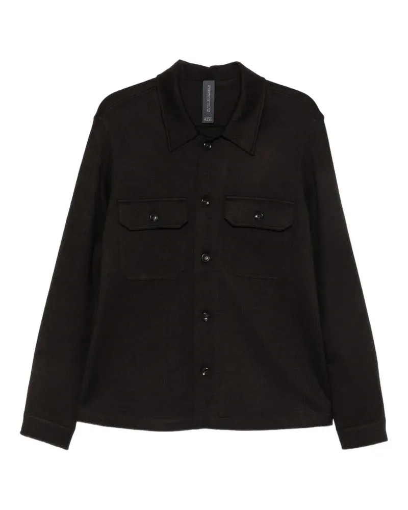 HOSIO button-down flap-pocket shirt jacket - Braun Braun