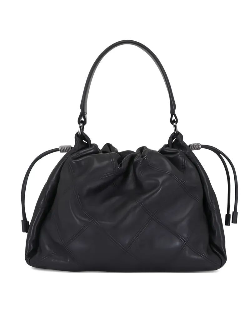 Brunello Cucinelli Kleiner Mellow Tote Bag mit Rautenmuster - Schwarz Schwarz