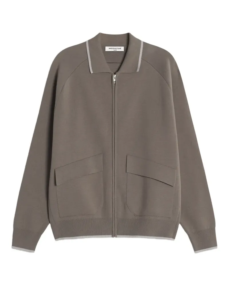 Kitsuné Reißverschluss-Cardigan mit Raglanärmeln - Grau Grau