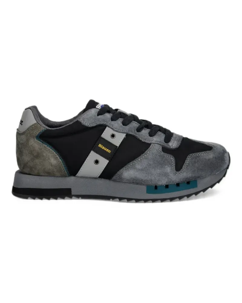 Blauer Sneakers mit Wildledereinsätzen - Schwarz Schwarz