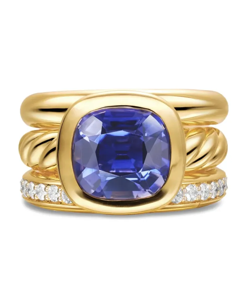David Yurman 18kt DY Mercer ® Gelbgoldring mit Iolith und Diamant Gold