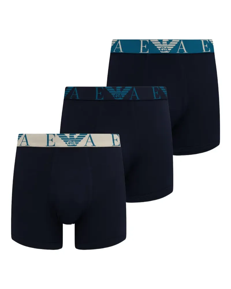 Emporio Armani logo-waistband boxers (set of three) - Blau Blau