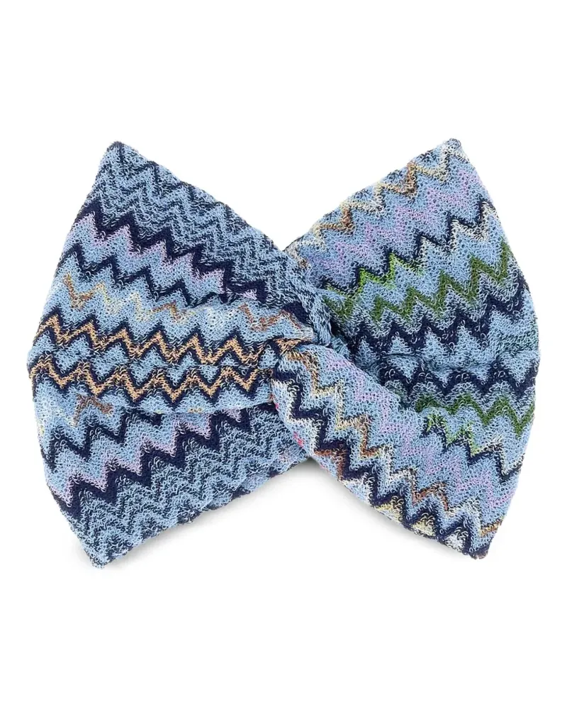 Missoni zigzag-knit twisted headband - Blau Blau