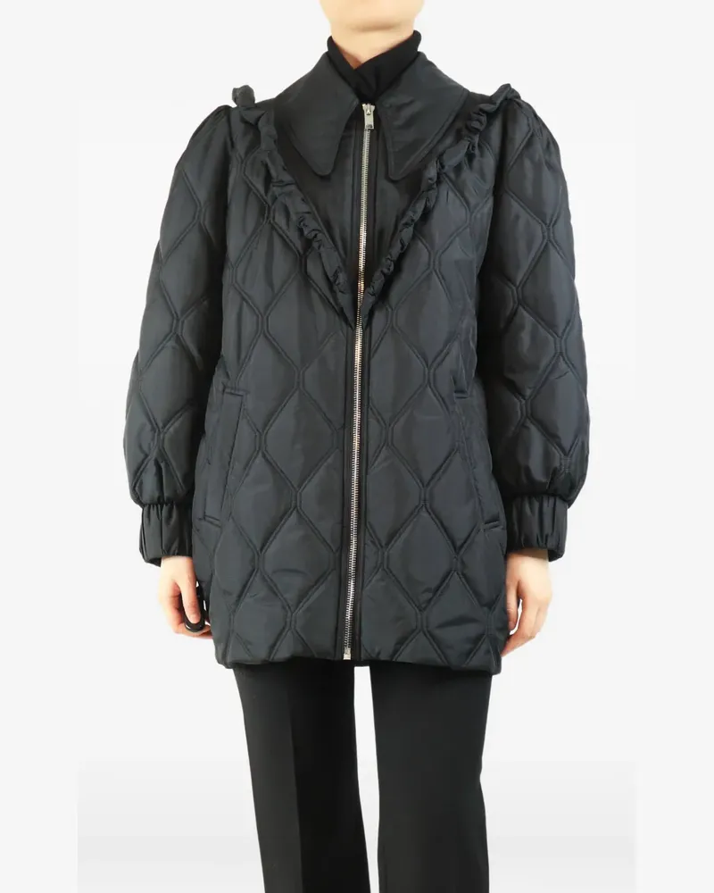 Ganni quilted zip-fastening jacket - Schwarz Schwarz