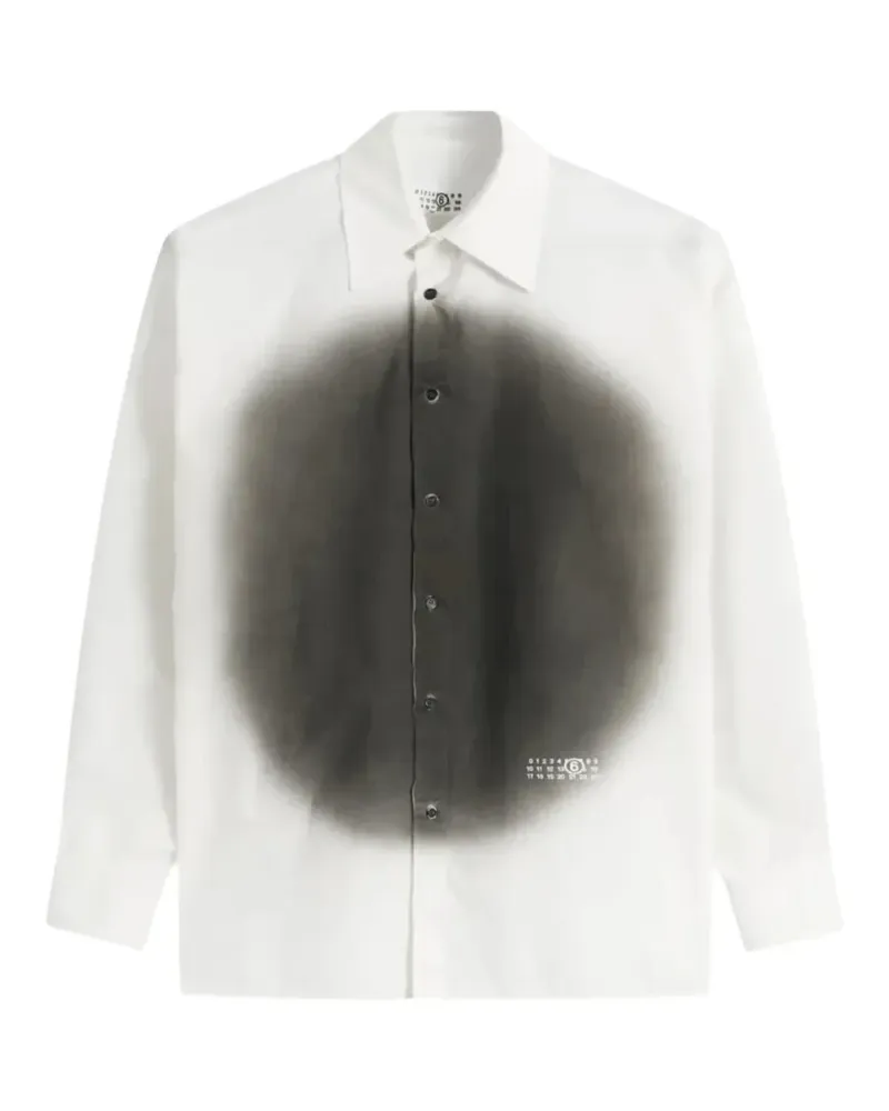 Maison Margiela blurred-print long-sleeve shirt - Weiß Weiß