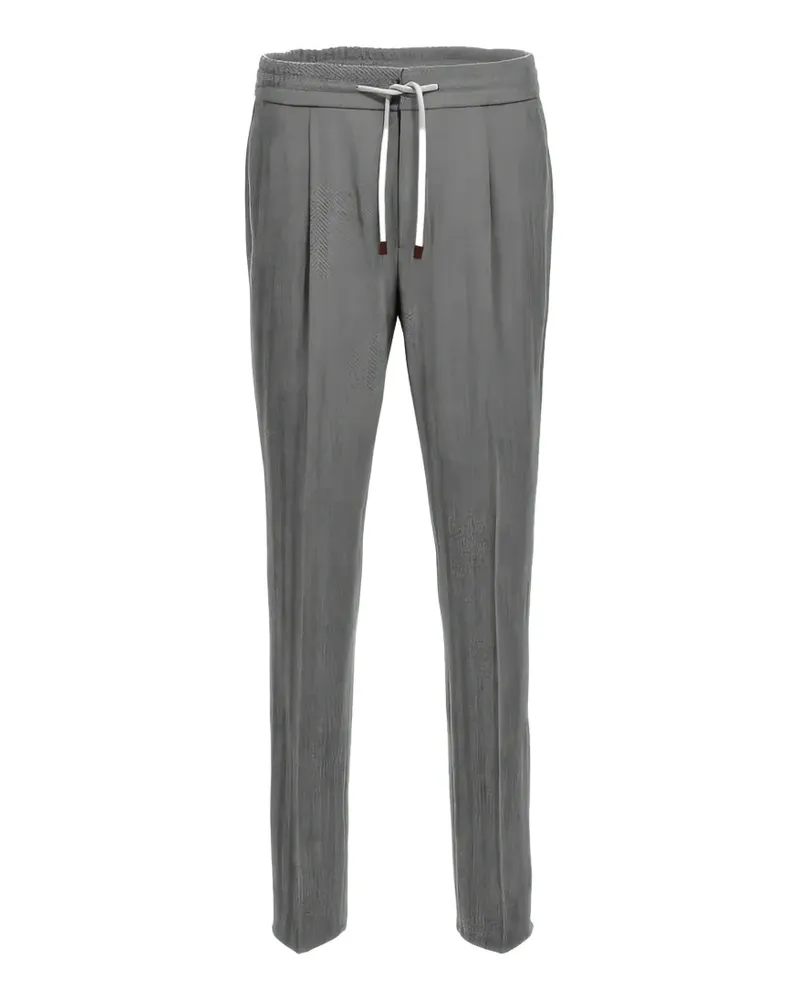 Brunello Cucinelli Hose mit Fischgrätenmuster - Grau Grau