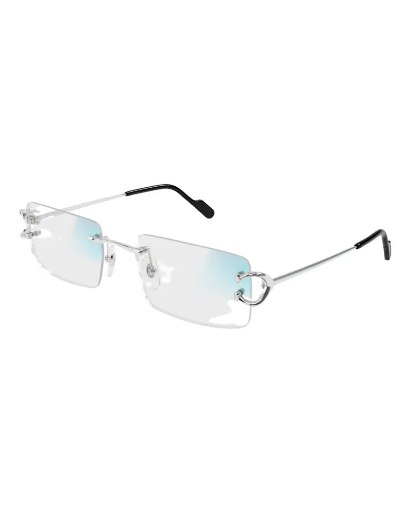 Cartier C-motif rectangle-frame sunglasses - Silber Silber