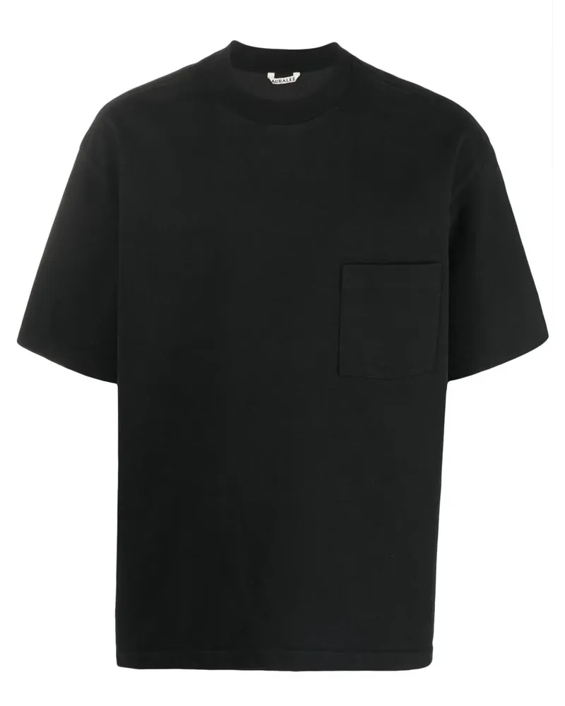 AURALEE Stand-Up T-Shirt - Schwarz Schwarz