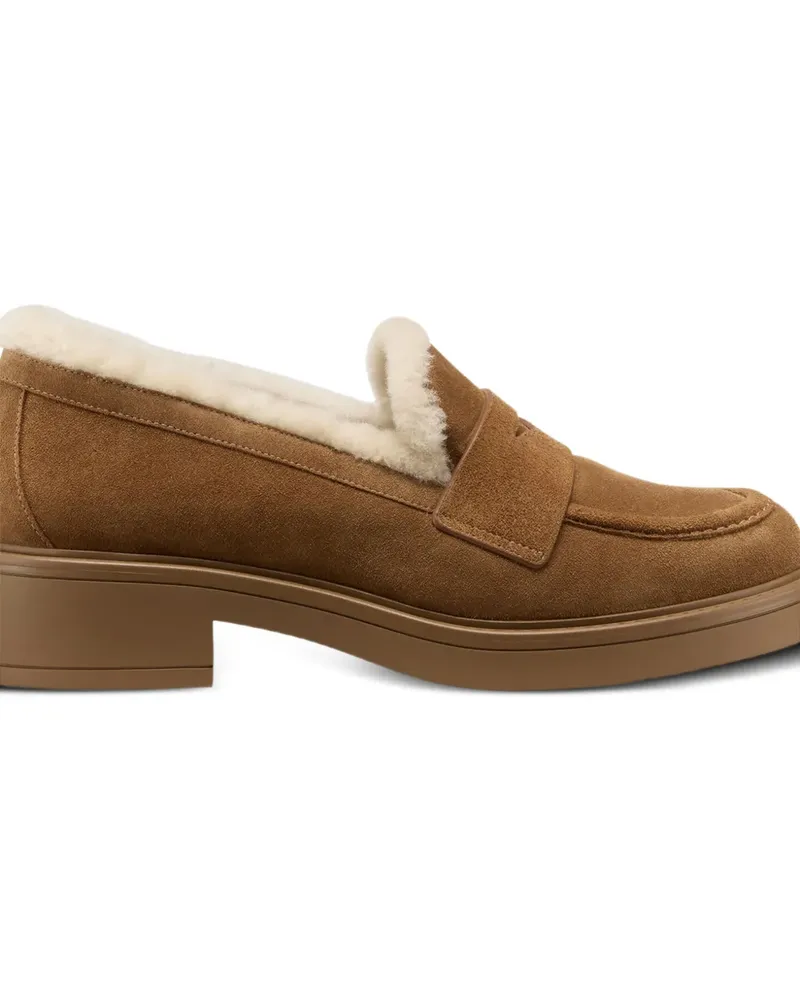 Stuart Weitzman Celia Lite Penny-Loafer aus Shearling - Braun Braun
