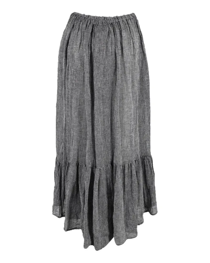 Lisa Marie Fernandez asymmetric ruffle midi skirt - Grau Grau