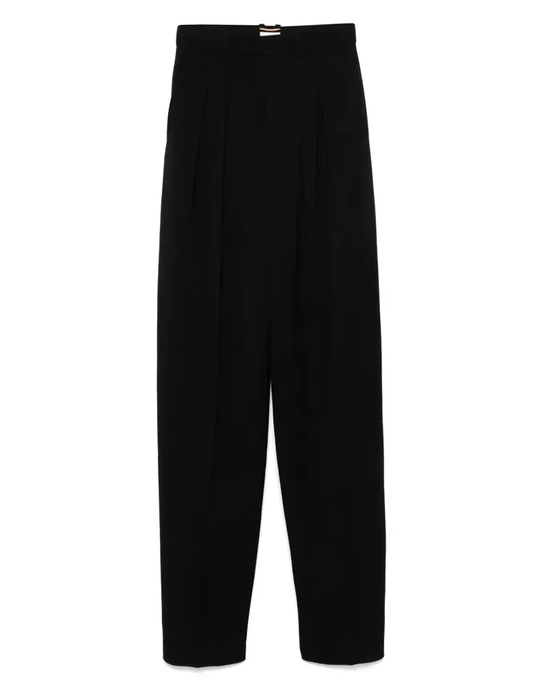 Saint Laurent Plissierte Hose - Schwarz Schwarz