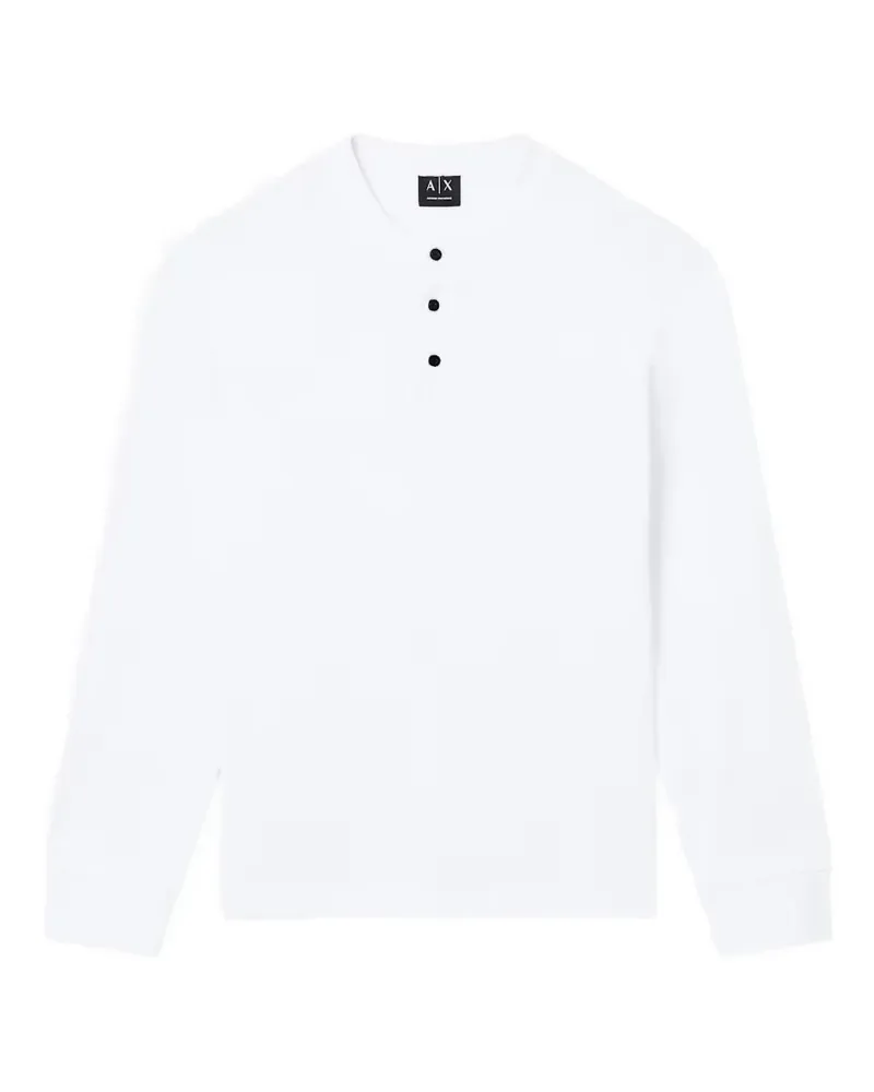 Armani Exchange Klassisches Henley-Hemd - Weiß Weiß