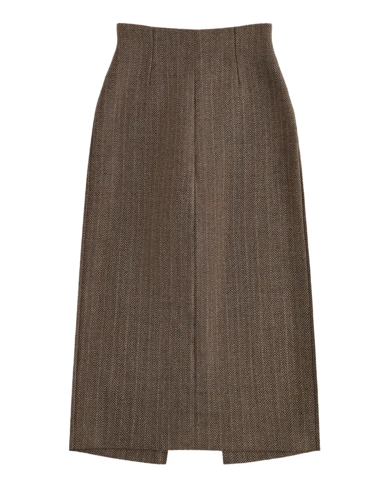Maison Margiela Minirock mit Fischgrätenmuster - Braun Braun