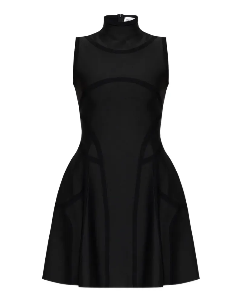 Alexander McQueen high-neck panelled mini dress - Schwarz Schwarz