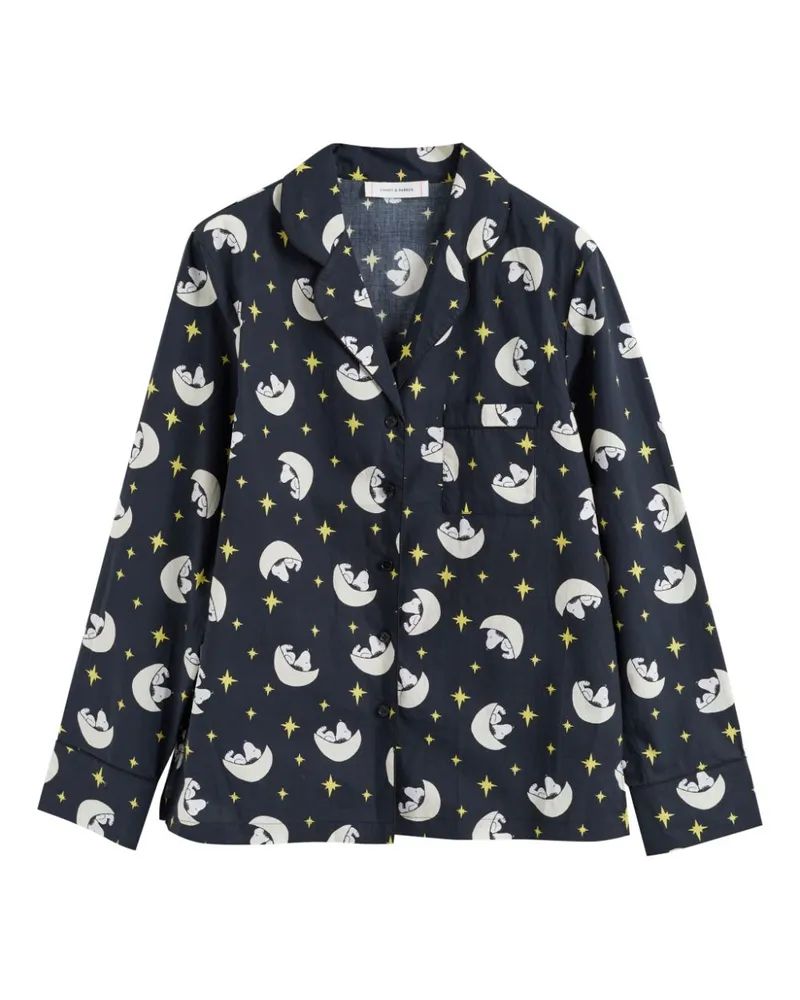 Chinti & Parker Seidenhemd im Pyjama-Stil - Schwarz Schwarz