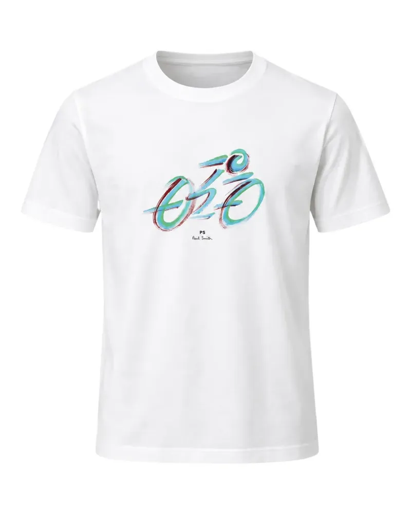 Paul Smith T-Shirt mit Radfahrer-Print - Weiß Weiß