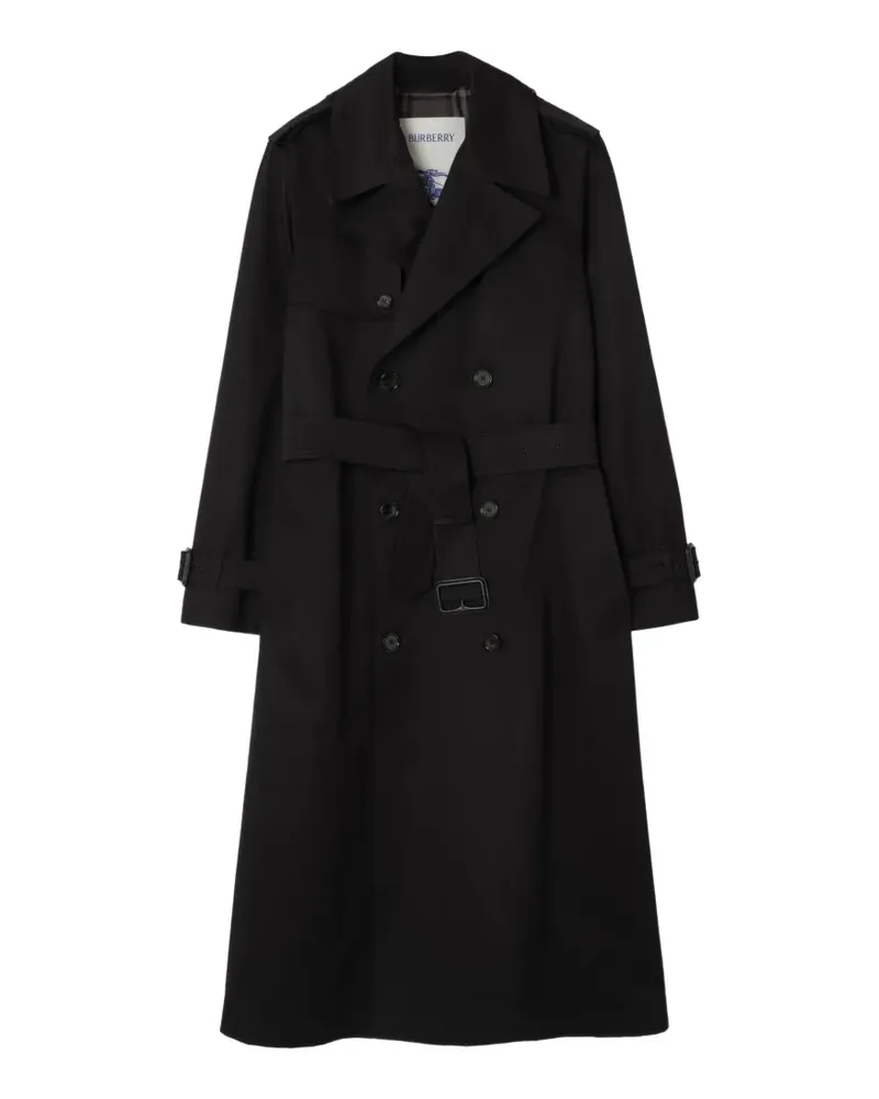 Burberry long gabardine hoxton trench coat - Schwarz Schwarz