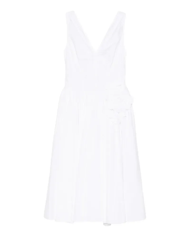 Prada V-neck floral midi dress - Weiß Weiß
