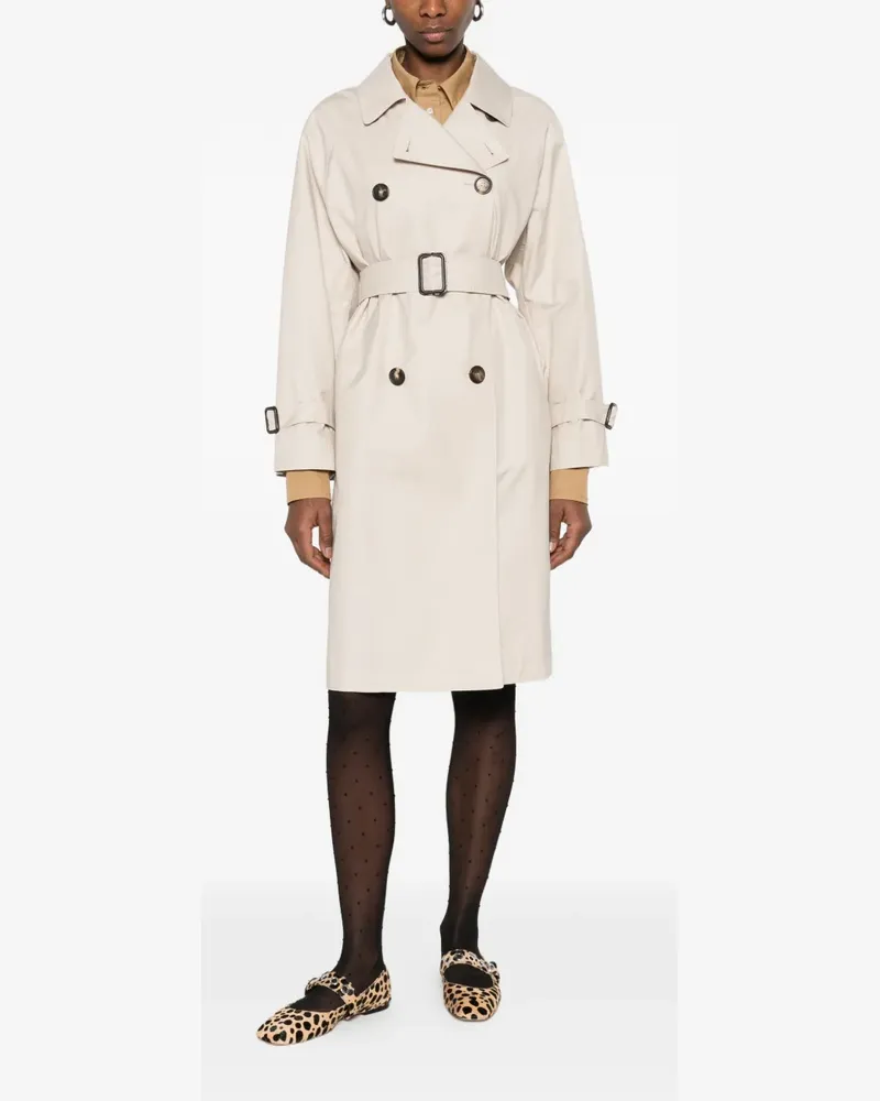 Max Mara belted double-breasted coat - Nude Nude