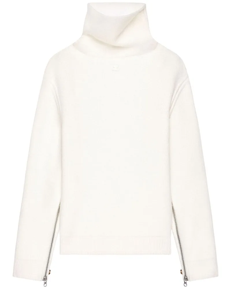 Courrèges Oversized-Pullover mit Stehkragen - Nude Nude