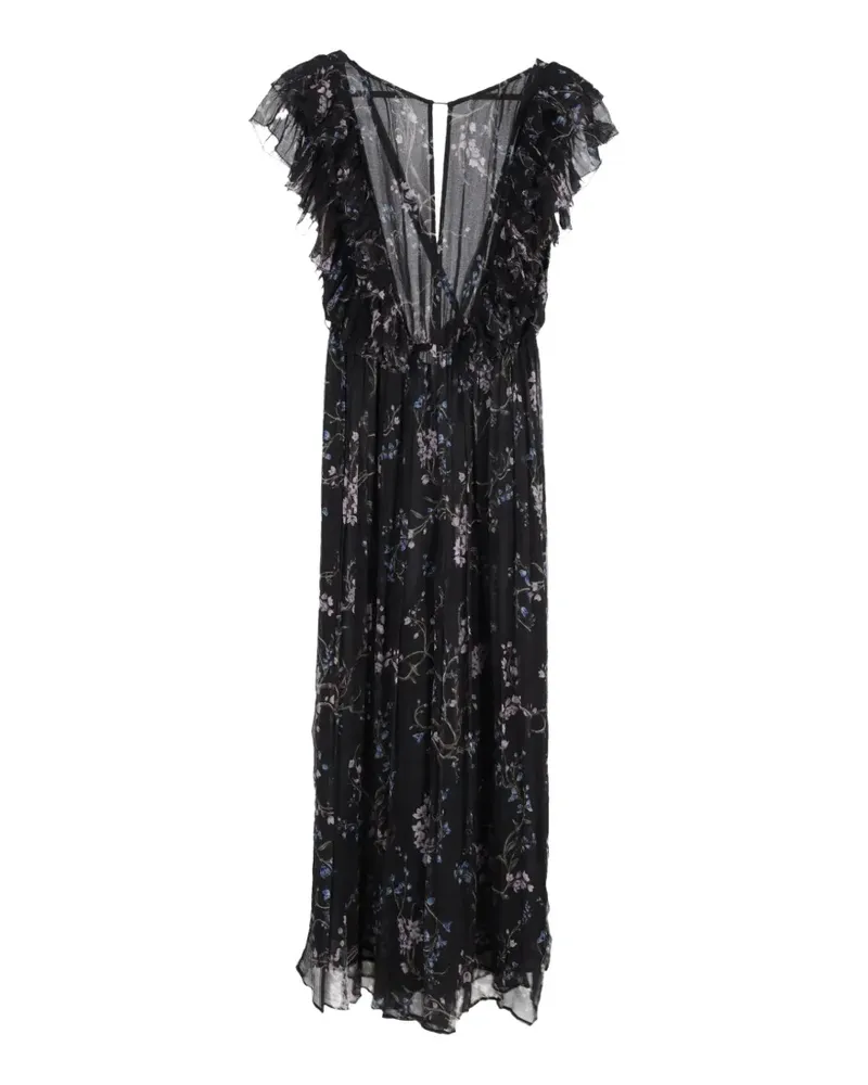 Zimmermann Paradiso floral-print shoulder-frill jumpsuit - Schwarz Schwarz