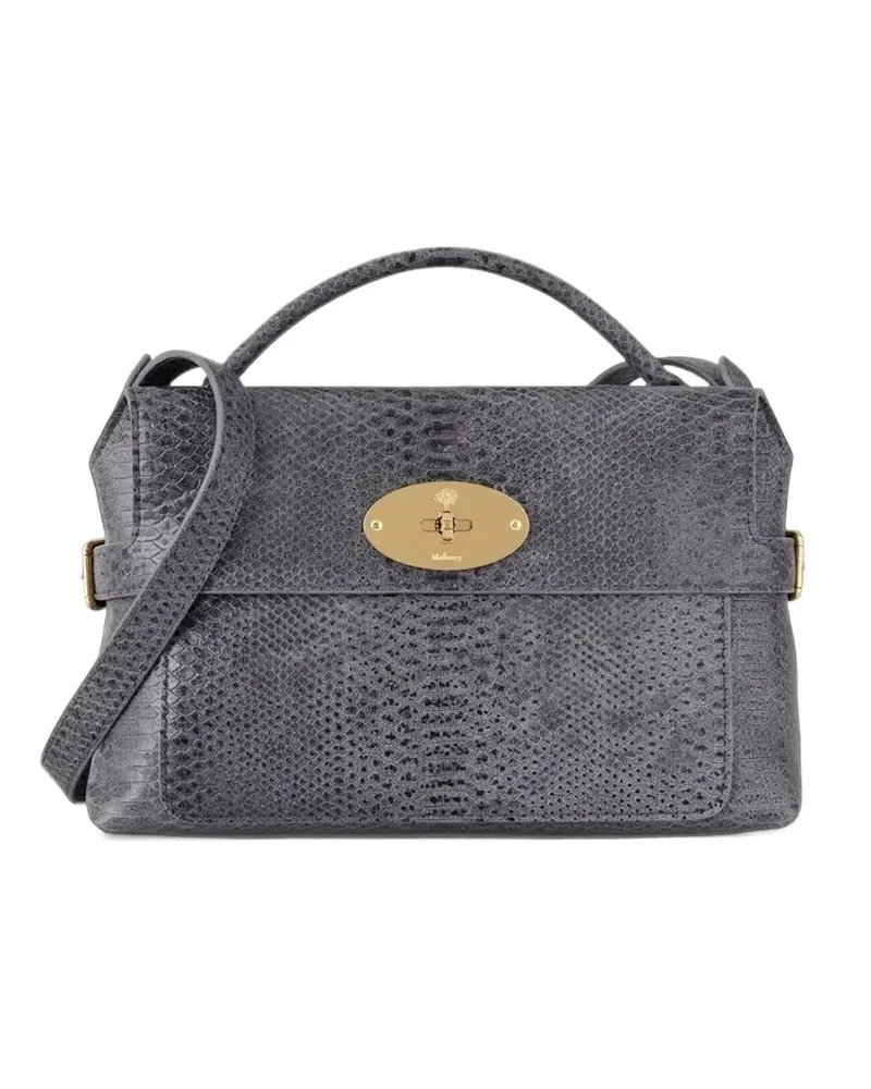 Mulberry Kleine Stevie Schultertasche mit Schlangenleder-Effekt - Grau Grau