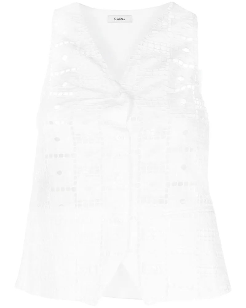GOEN.J Top mit Cut-Outs - Weiß Weiß