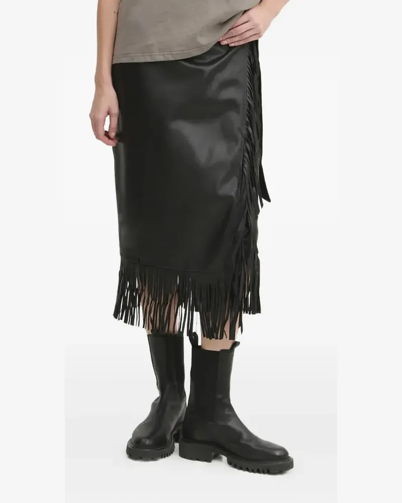 Never Fully Dressed Wickelrock mit Fransen - Schwarz Schwarz