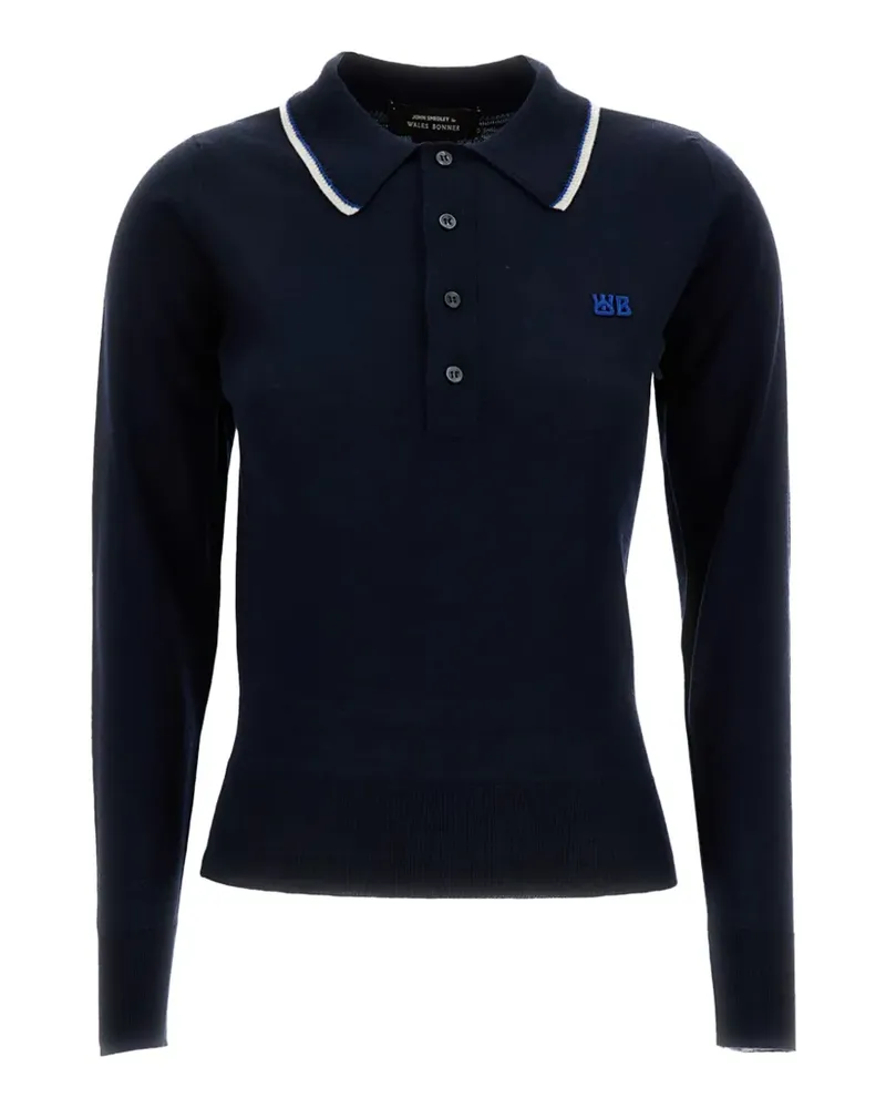 Wales Bonner Henry Pullover mit Logo-Stickerei - Blau Blau