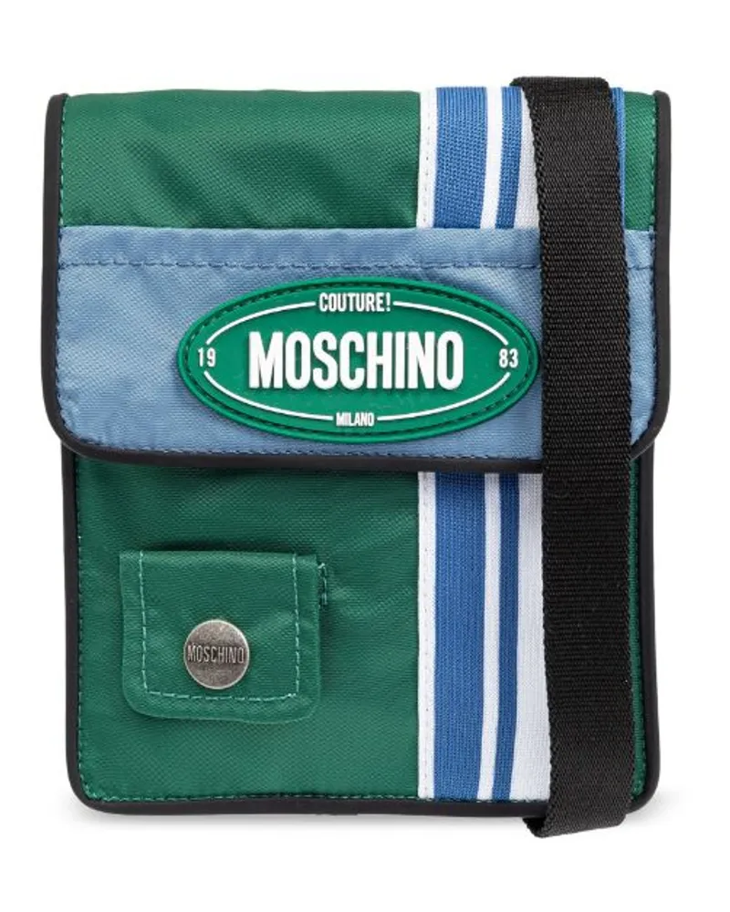 Moschino Schultertasche mit Logo-Patch Grün