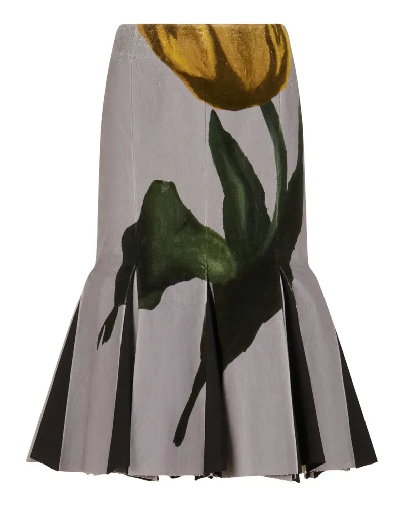 Marni x Slawn & Soldier Midirock mit Tulpen-Print - Grau Grau