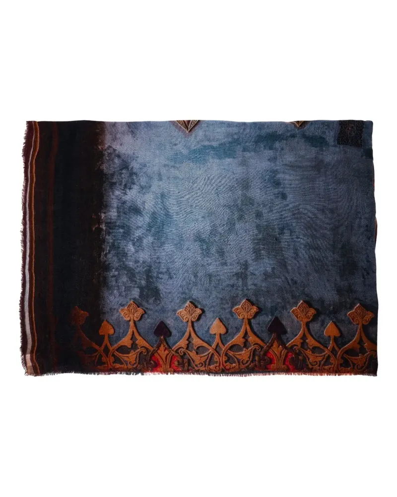 Faliero Sarti graphic-print scarf - Blau Blau