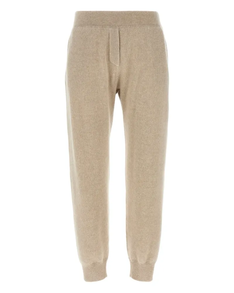 Brunello Cucinelli Gerippte Hose mit Stretchbund - Nude Nude