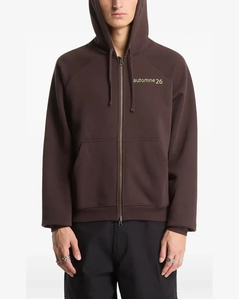 Dime Grid zip-up hoodie - Braun Braun