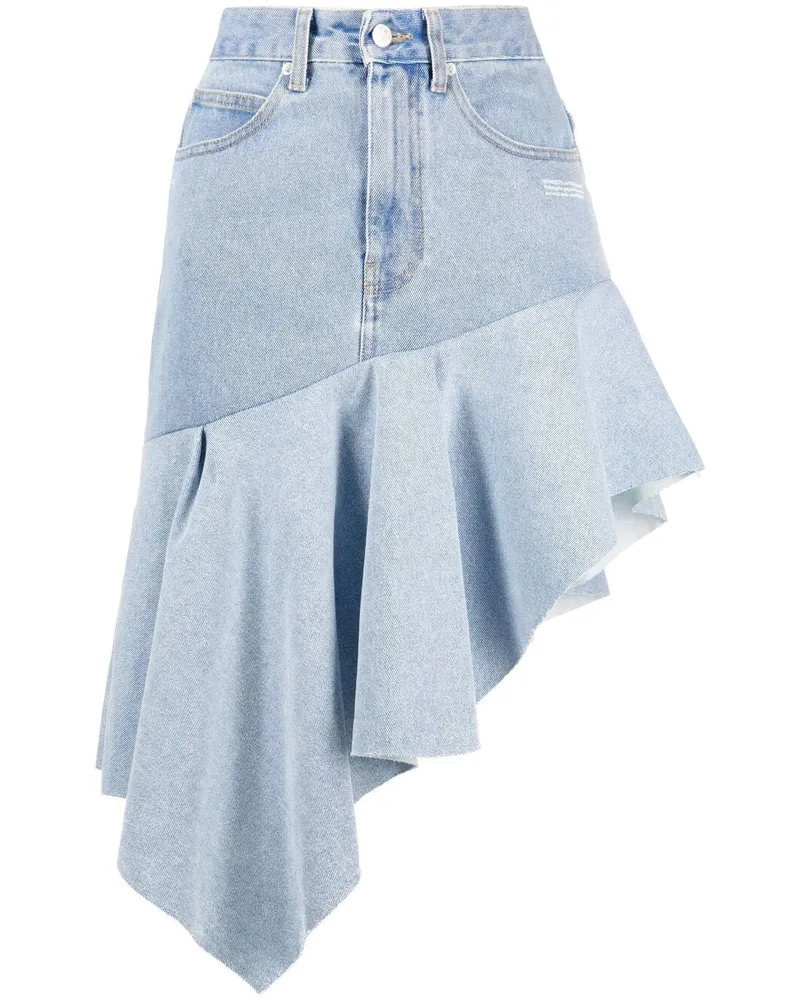 OFF-WHITE Asymmetrischer Jeans-Midirock - Blau Blau