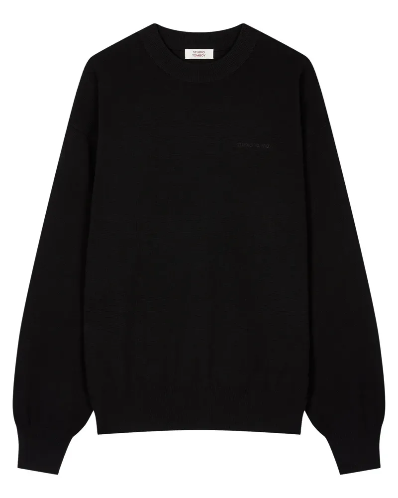 STUDIO TOMBOY Pullover mit Rundhalsausschnitt - Schwarz Schwarz