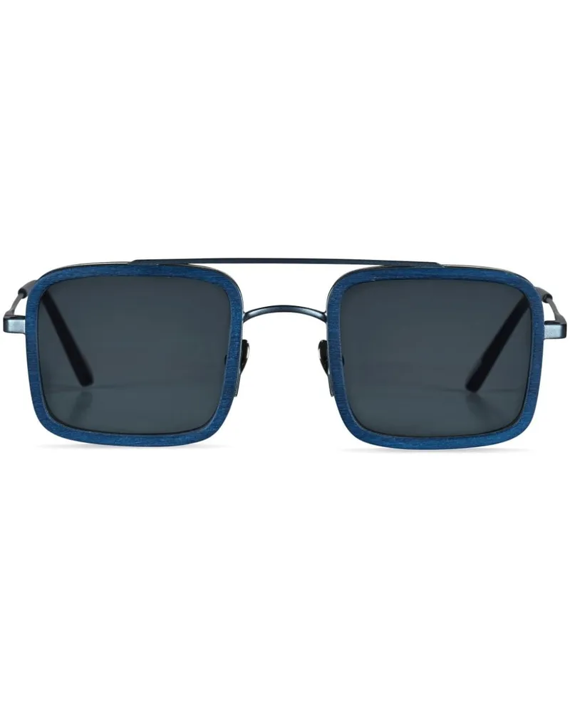 Vilebrequin x Shelter Sonnenbrille mit eckigem Gestell - Blau Blau