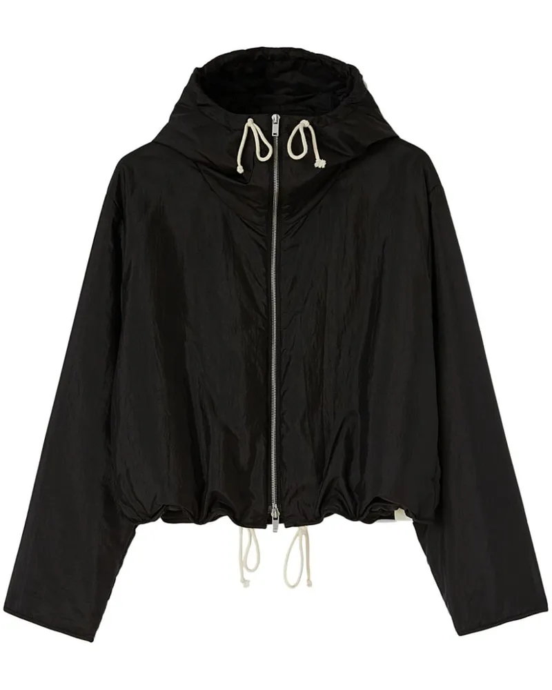 Jil Sander Kapuzenjacke mit Reißverschluss - Schwarz Schwarz