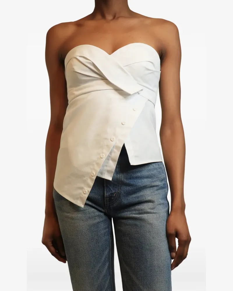 RTA strapless asymmetric bustier top - Weiß Weiß
